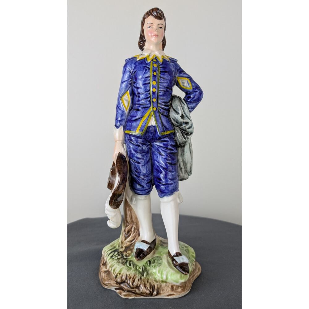 1950s Blue Boy Gainsborough Figurine  Japan 9" Hand Painted Ceramic Classic VTG